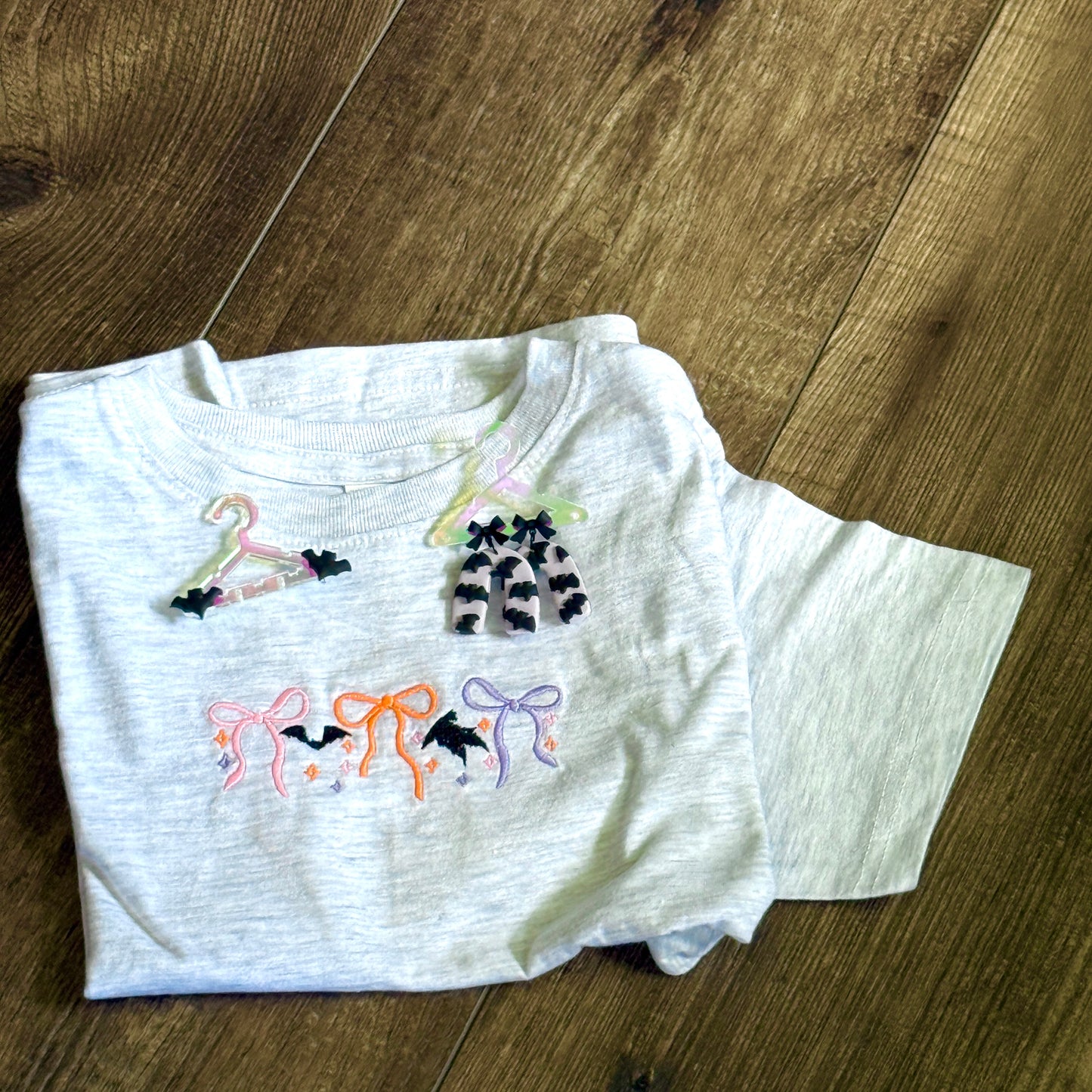 Bats and Bows 🎀🦇Embroidery YOUTH/TODDLER Tops