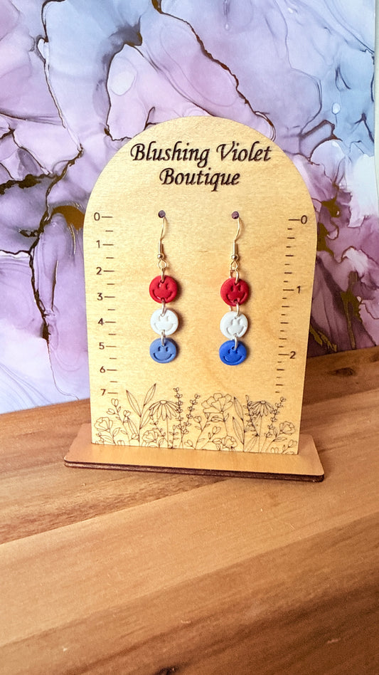 Patriotic Smiles Clay earrings