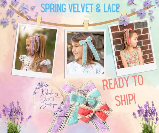 Velvet & lace bows