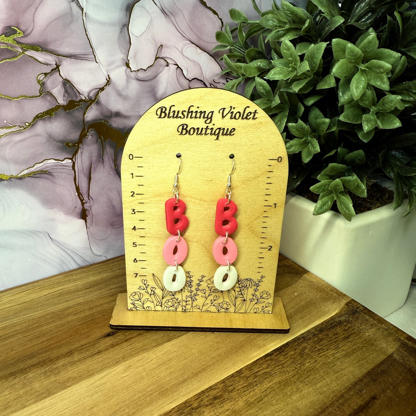 Boo Dangles clay earrings