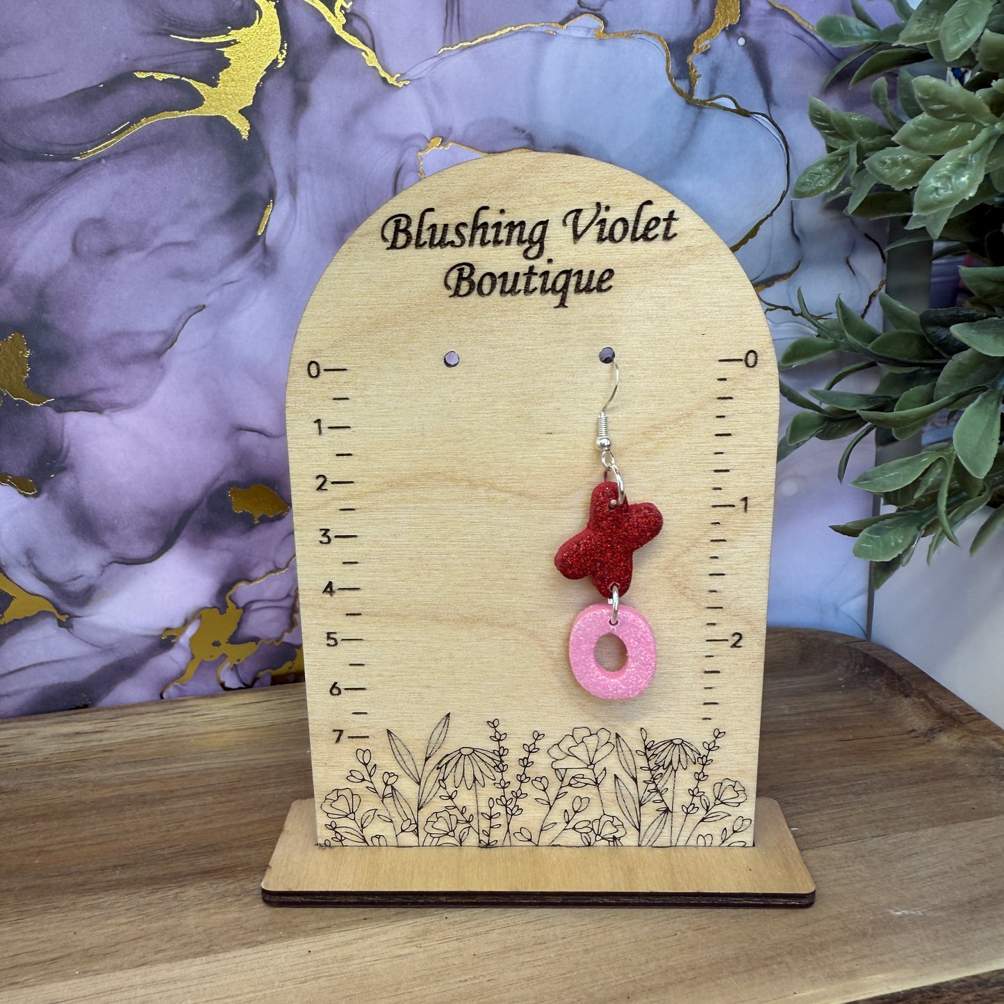 Valentines XO Clay earring