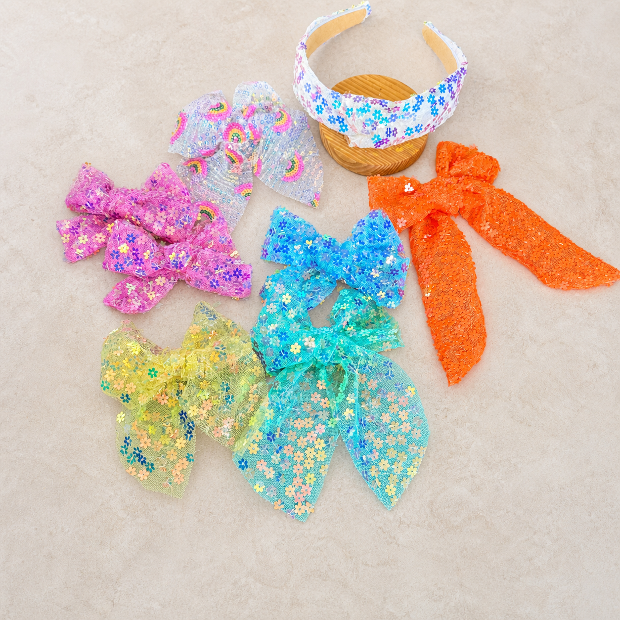 Summer floral Sequin hair accessories
