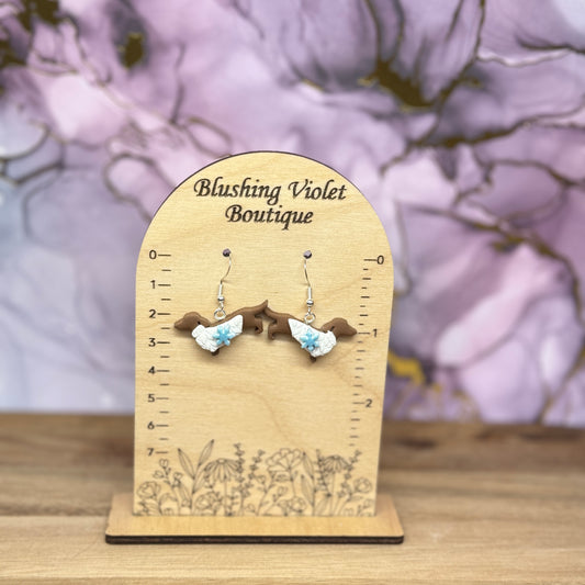 Snow-Ween dog Clay earring