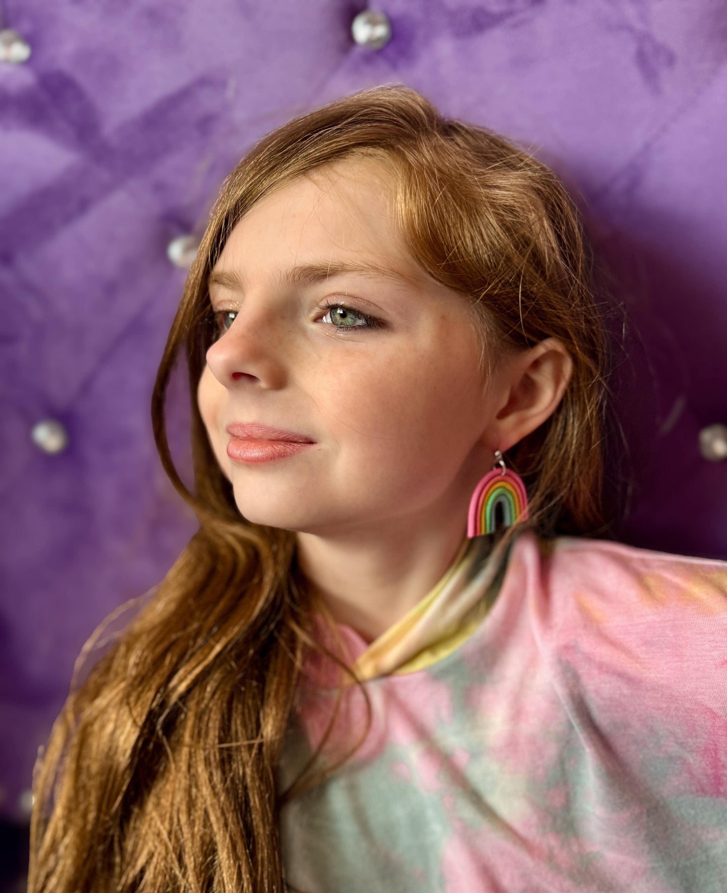 tropical dreams rainbow clay earrings