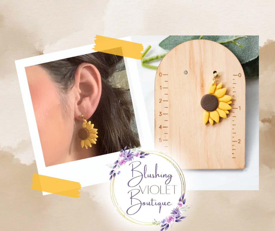 Sunflower Clay earrings