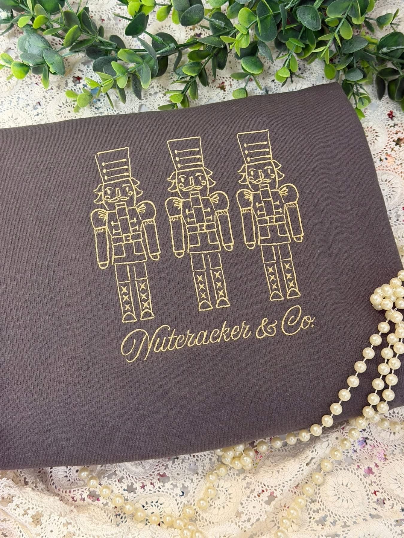Nutcracker trio Embroidered top. ADULT