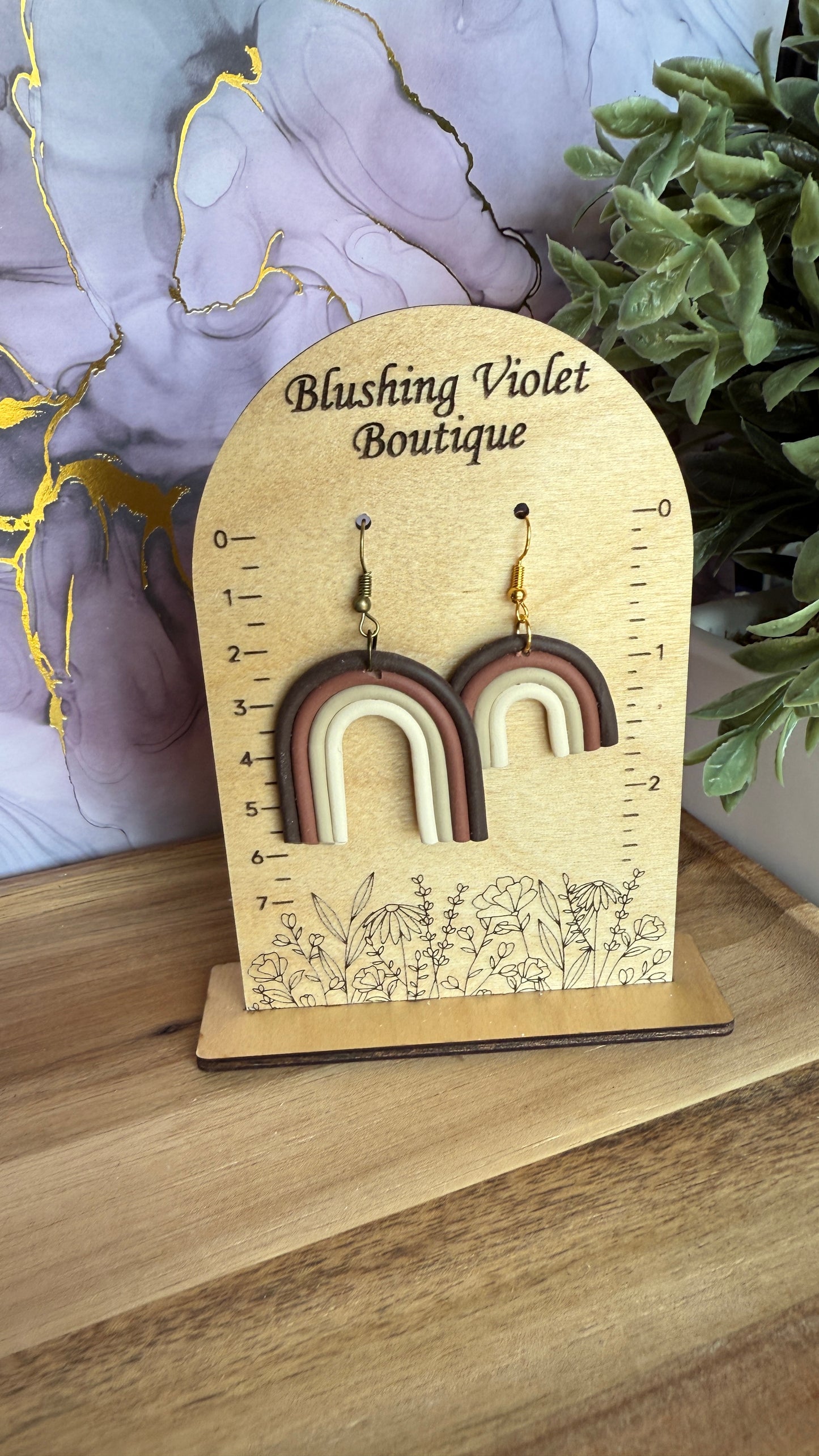 Timeless tones rainbow Clay earring