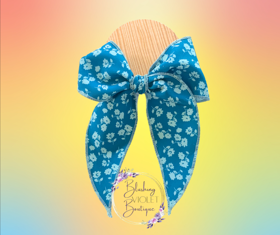 Summer Blue Floral BOWS