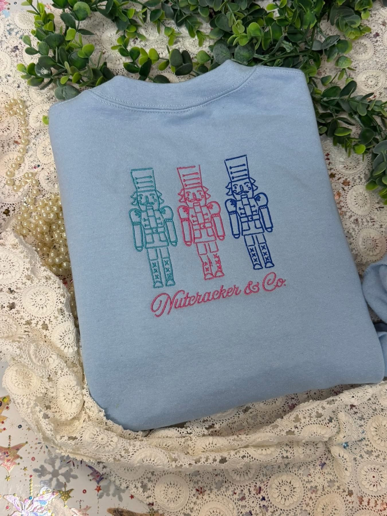 Nutcracker trio Embroidered top. ADULT