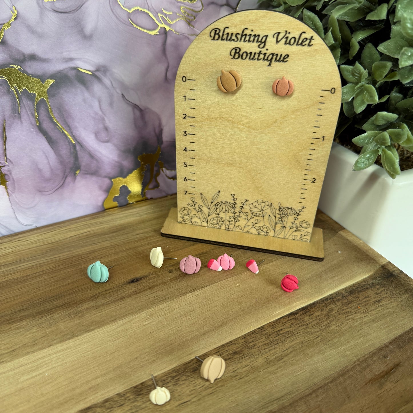 Pumpkin clay earrings