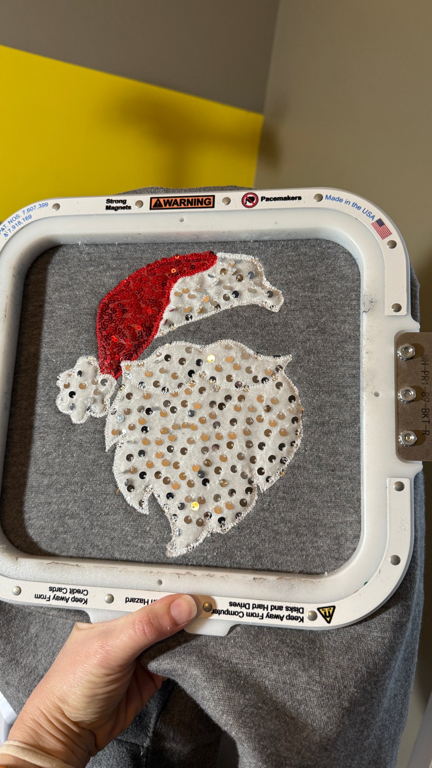 Sequin Santa embroidery sweatshirts-YOUTH/TODDLER