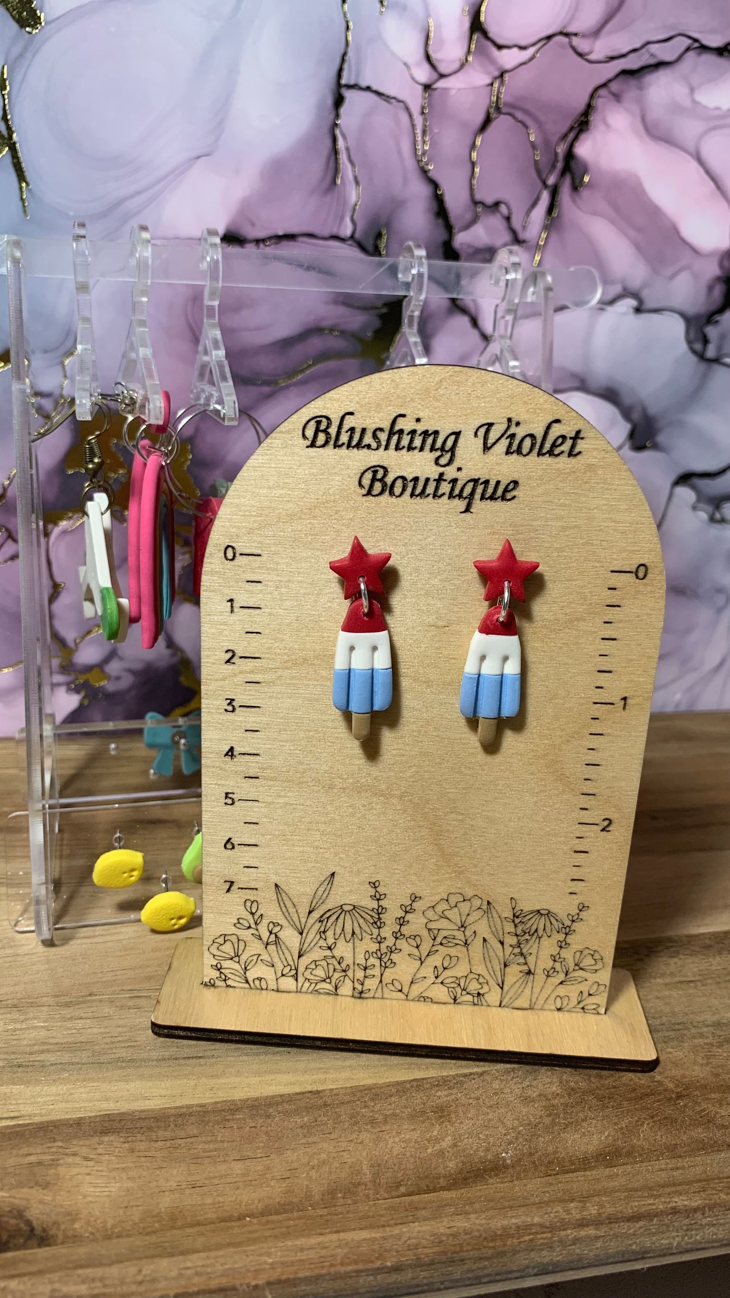 Fourth of July Clay earrings