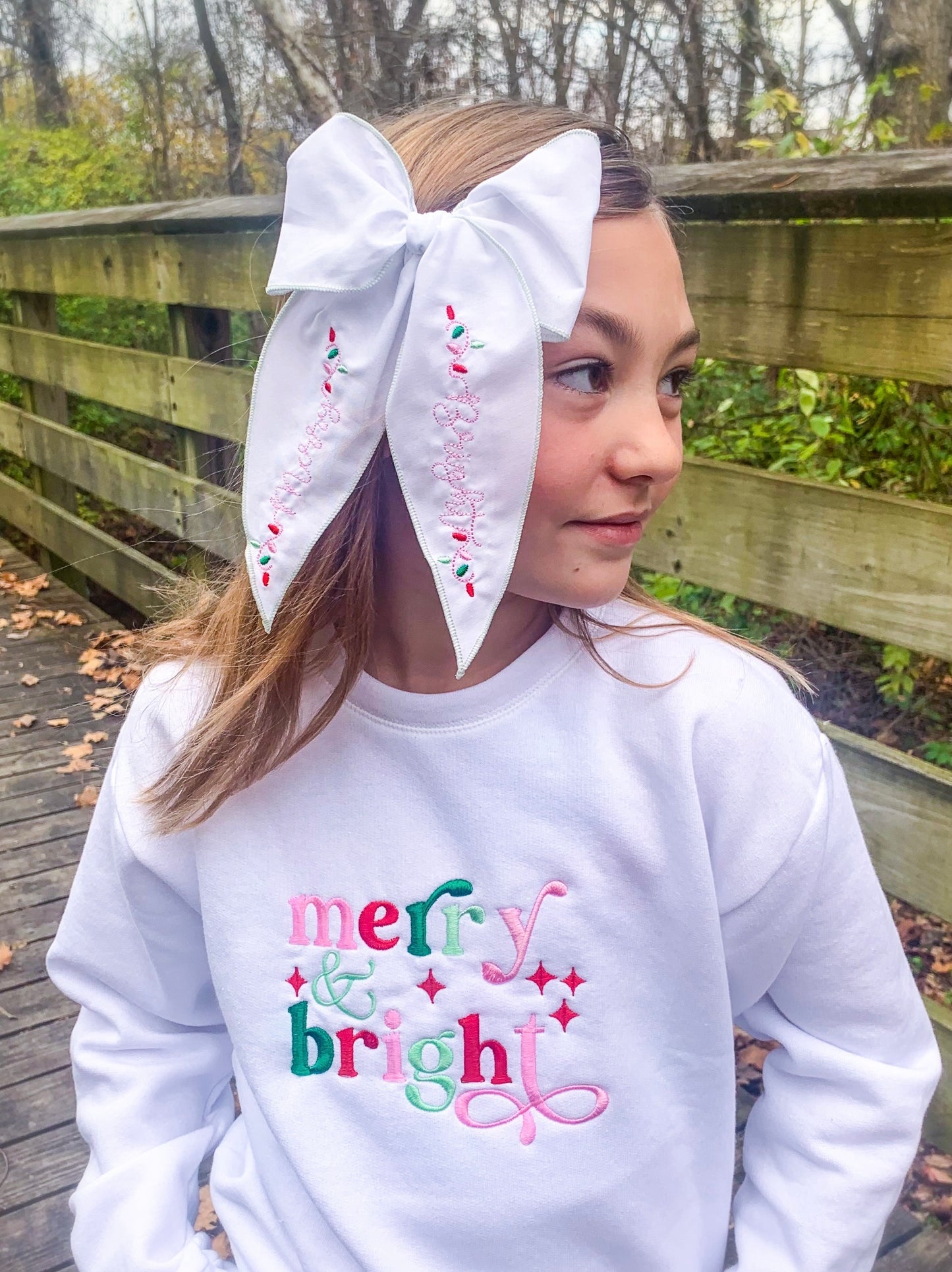 Merry & Bright Embroidered Sweatshirts