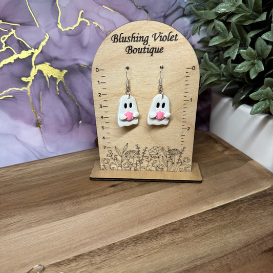 Pumpkin Ghosts clay earrings