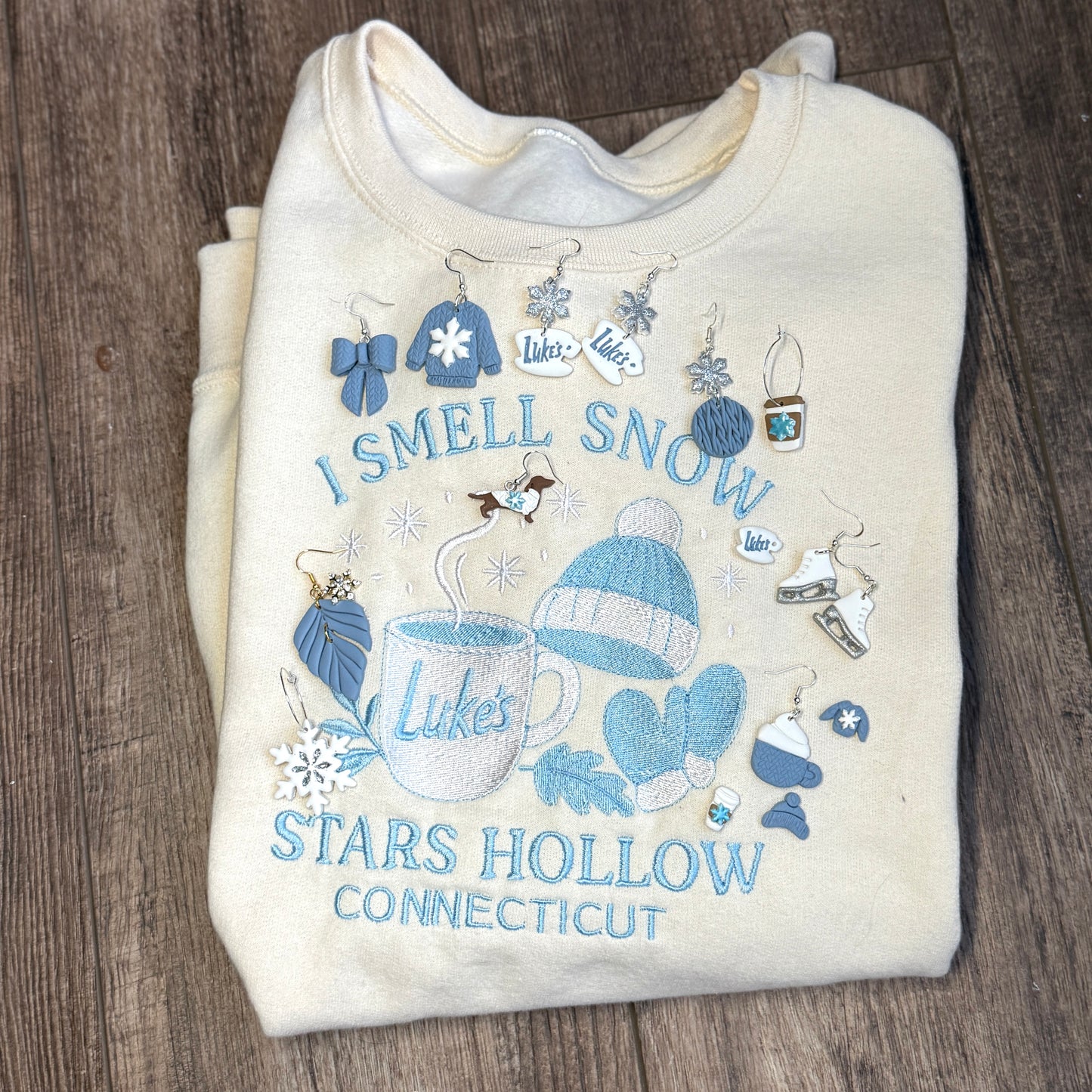 Wintery Stars Hallow Girls Embroidered top