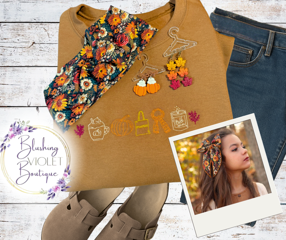 Autumn Vibes Embroidery YOUTH/TODDLER Tops