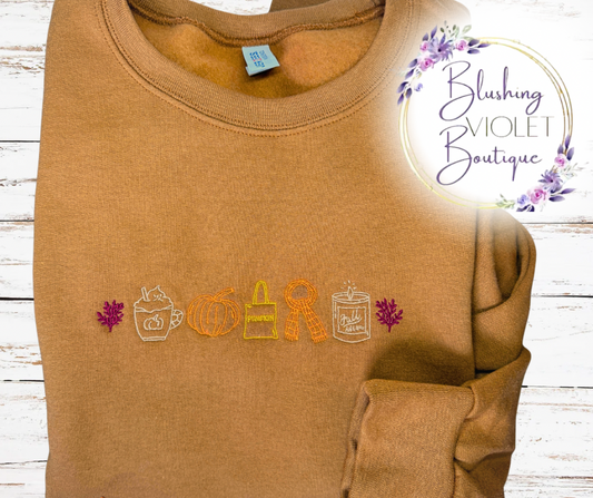 Autumn Vibes Embroidery Adult shirts