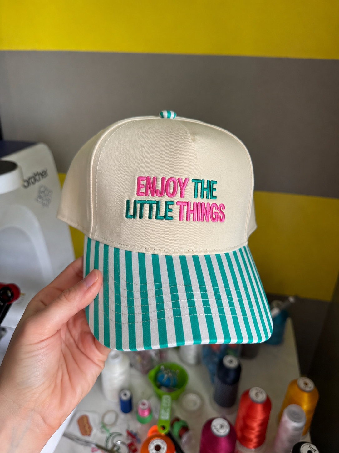READY TO SHIP Enjoy the Little things puff structured hat