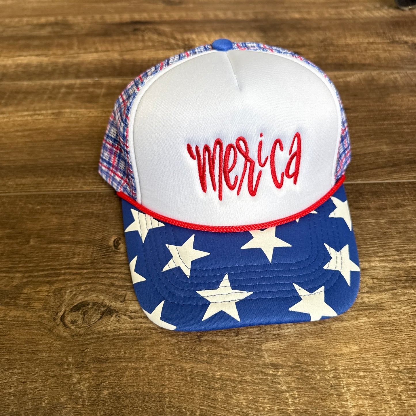 ‘Merica plaid trucker Hat