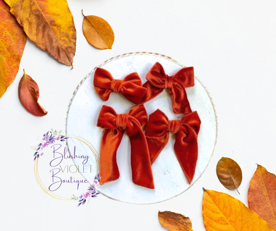 Pumpkin spice velvet Bows