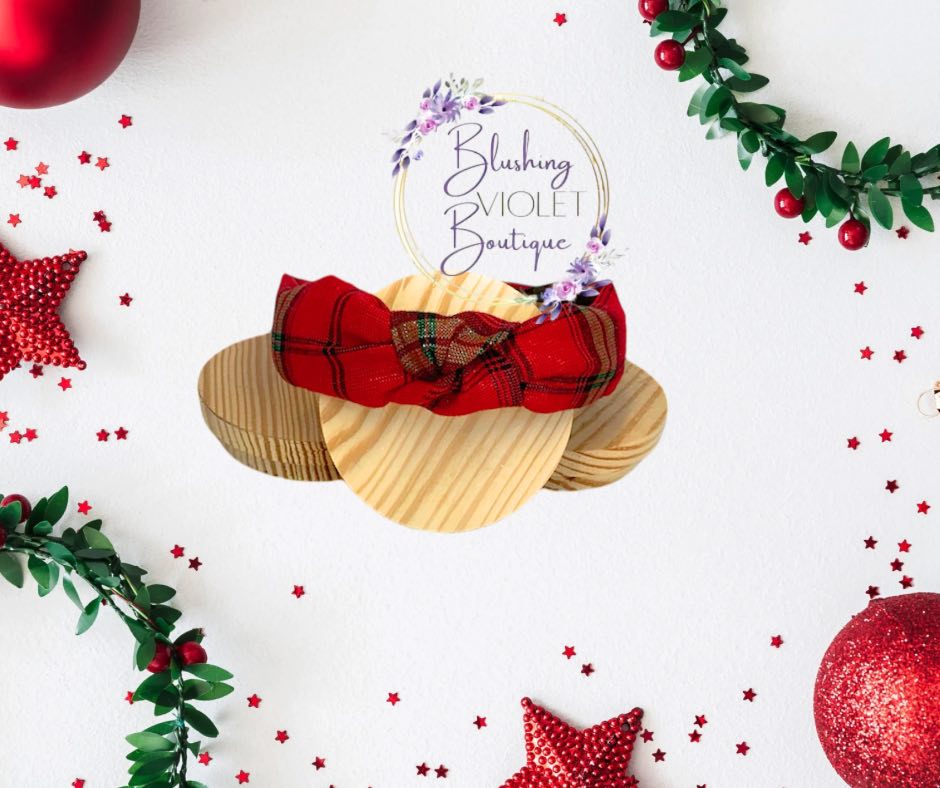 READY TO SHIP Holiday Shimmer Plaid accessories