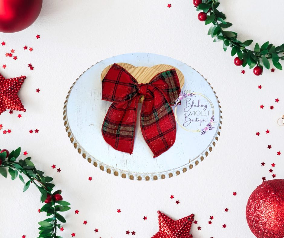 READY TO SHIP Holiday Shimmer Plaid accessories