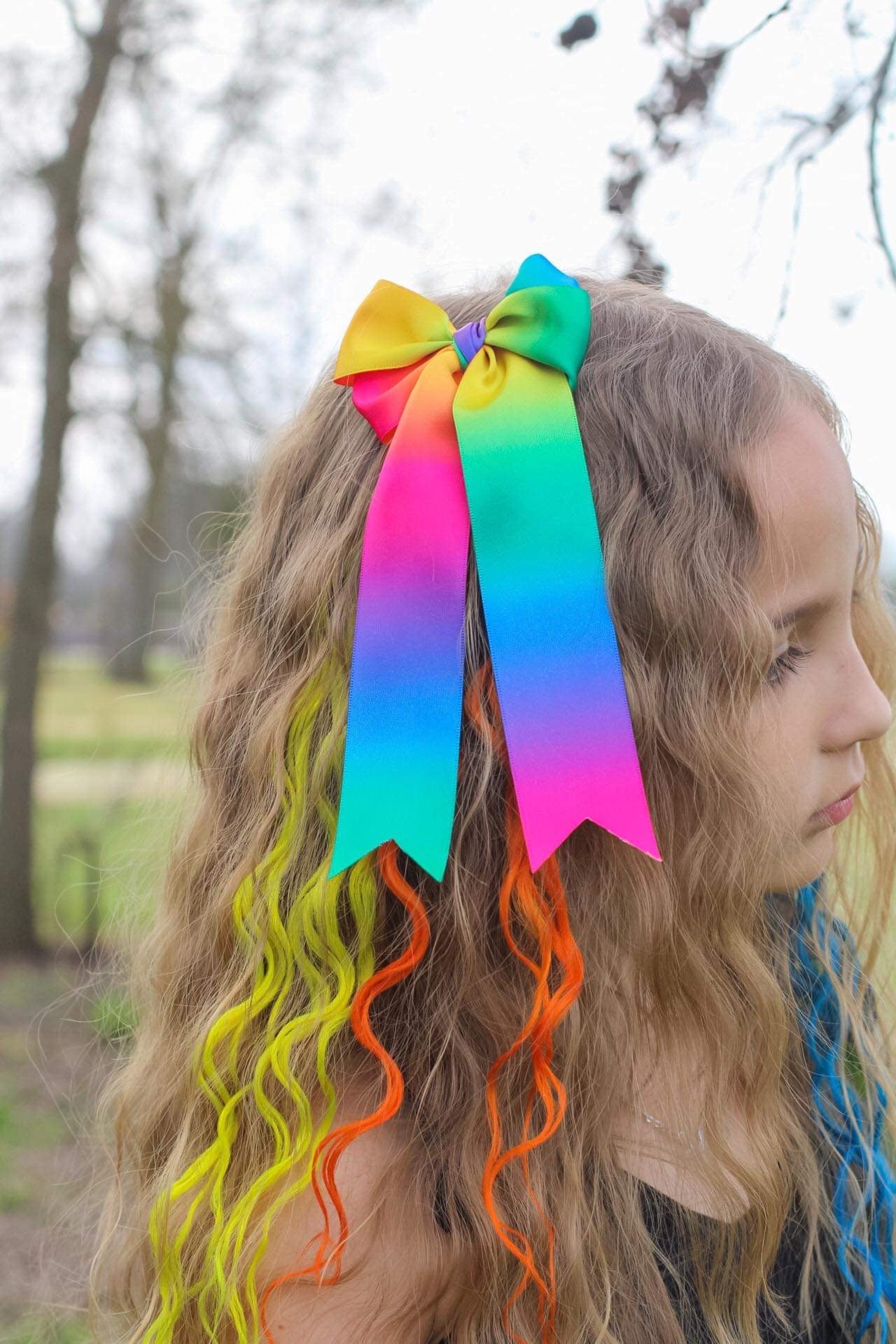 Never Ending Rainbow Satin Bow